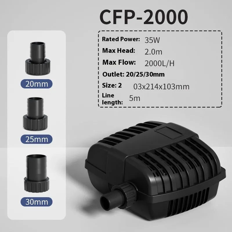 CFP series horizontal plastic pond filter pump for large water flow in garden pond filtration systems.