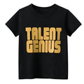 Black men's geometric print short-sleeve pullover with loose fit streetwear style