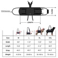 Black Oxford cloth dog harness with breast strap and leg support features