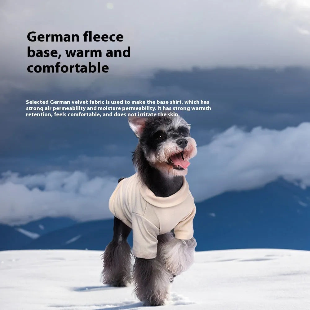 Winter dog clothes warm two-piece suit in polyester, sizes S to 3XL, colours brown, army green, wine red