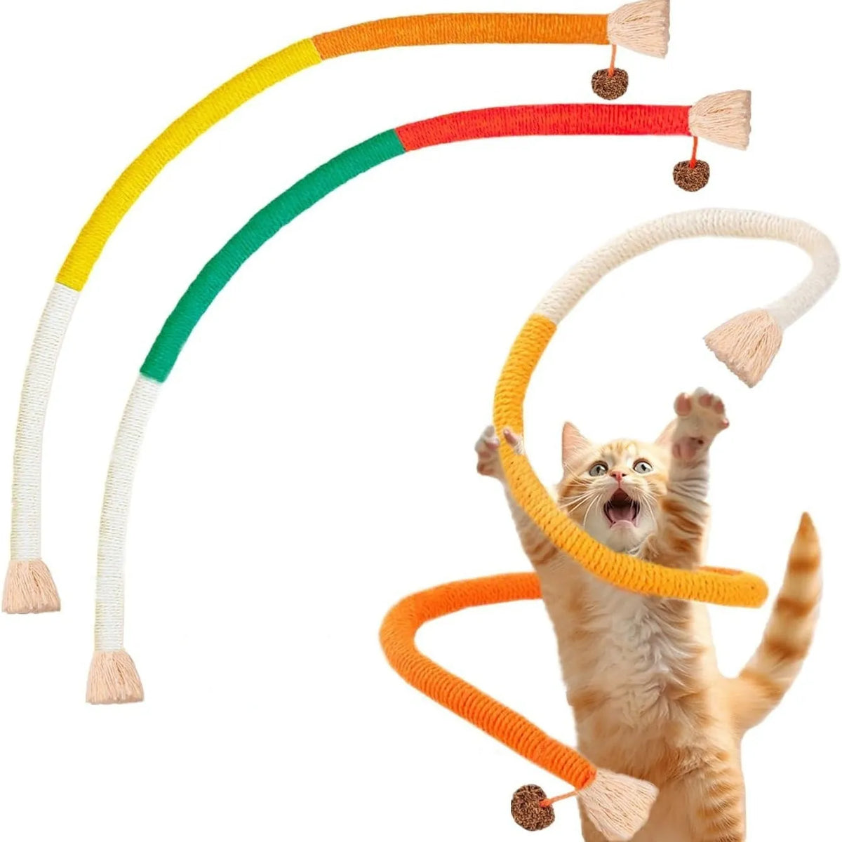 70cm cotton string bite-resistant cat teaser rope in three colour options