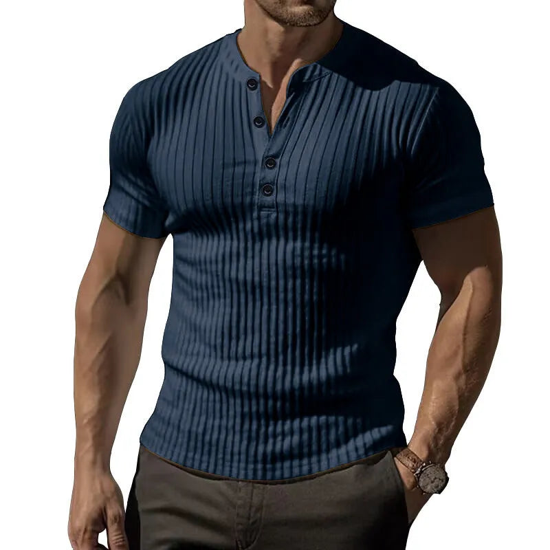 Men's slim-fit sports t-shirt in Army Green colour, short sleeves, muscle cut.