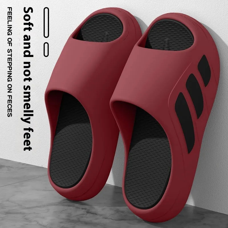 Unisex EVA foam platform flip-flop slippers for indoor home use.