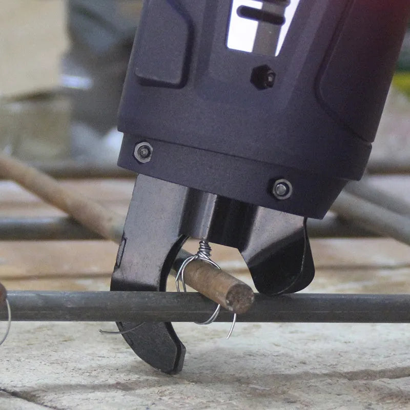 Electric steel bar tying machine with battery and charger for construction site use