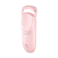 Electric heating eyelash curler in plastic, available in multiple colours with charging cable.