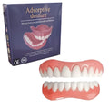 Silicone simulation smile dentures with upper and lower teeth in colour box packaging for dental training