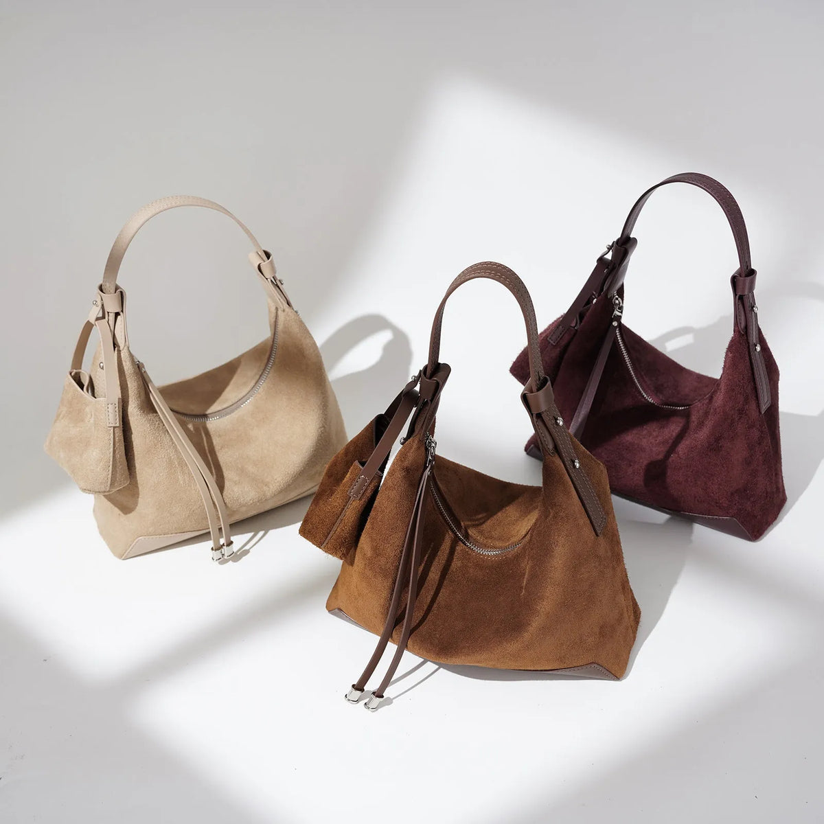 Soft first layer cowhide leather horizontal square shoulder messenger bag with sandwich pocket and double joint straps