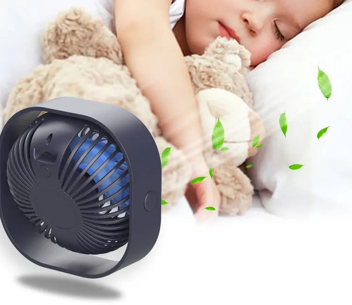 USB desk fan alarm clock with rotating head in modern simple style