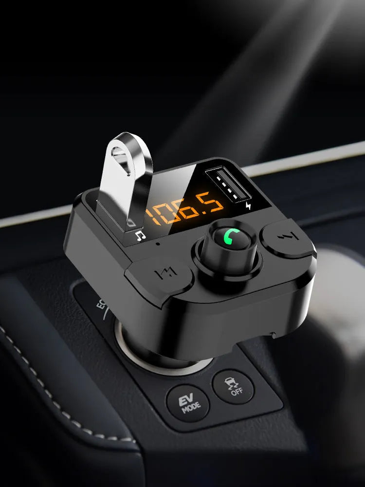 BT36B black car MP3 Bluetooth player with 1.1-inch screen and cigarette lighter plug