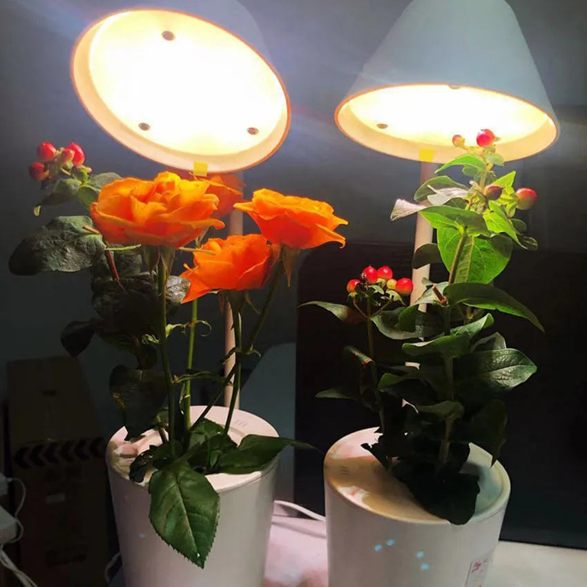 White plastic desktop hydroponic plant growth machine for soilless indoor cultivation