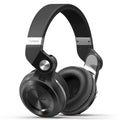 Bluetooth headphones in black, blue, red or white colours with head-mounted design