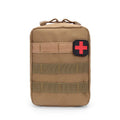 Tactical nylon medical accessory bag with Velcro fastening, shown in army green colour.