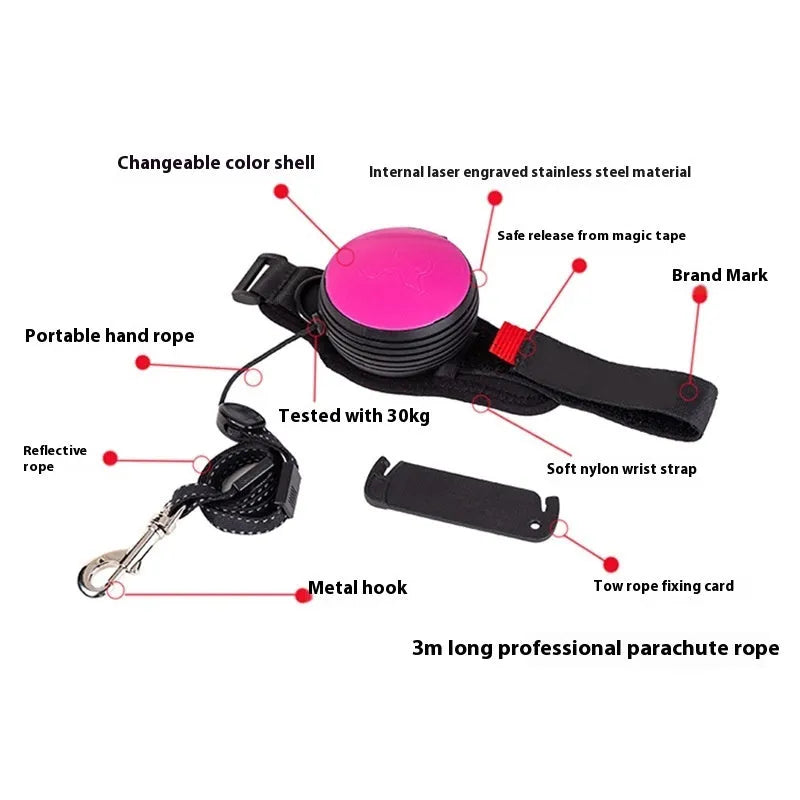 Automatic retractable dog leash with 3-metre nylon cord in multiple colour options