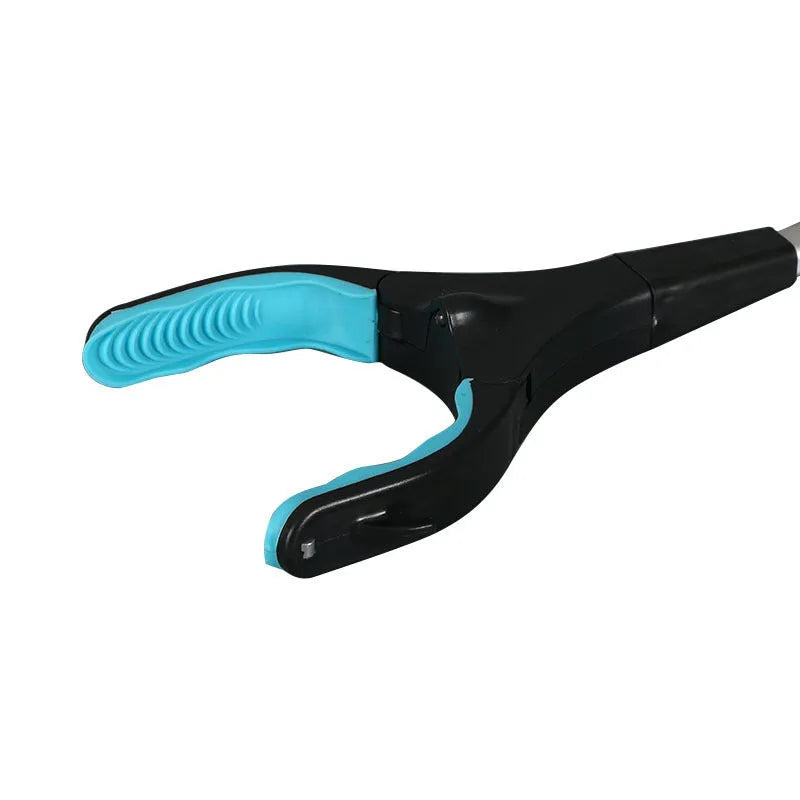 Blue foldable portable pickup tool with telescopic aluminium tube extended to 83.5cm for waste collection