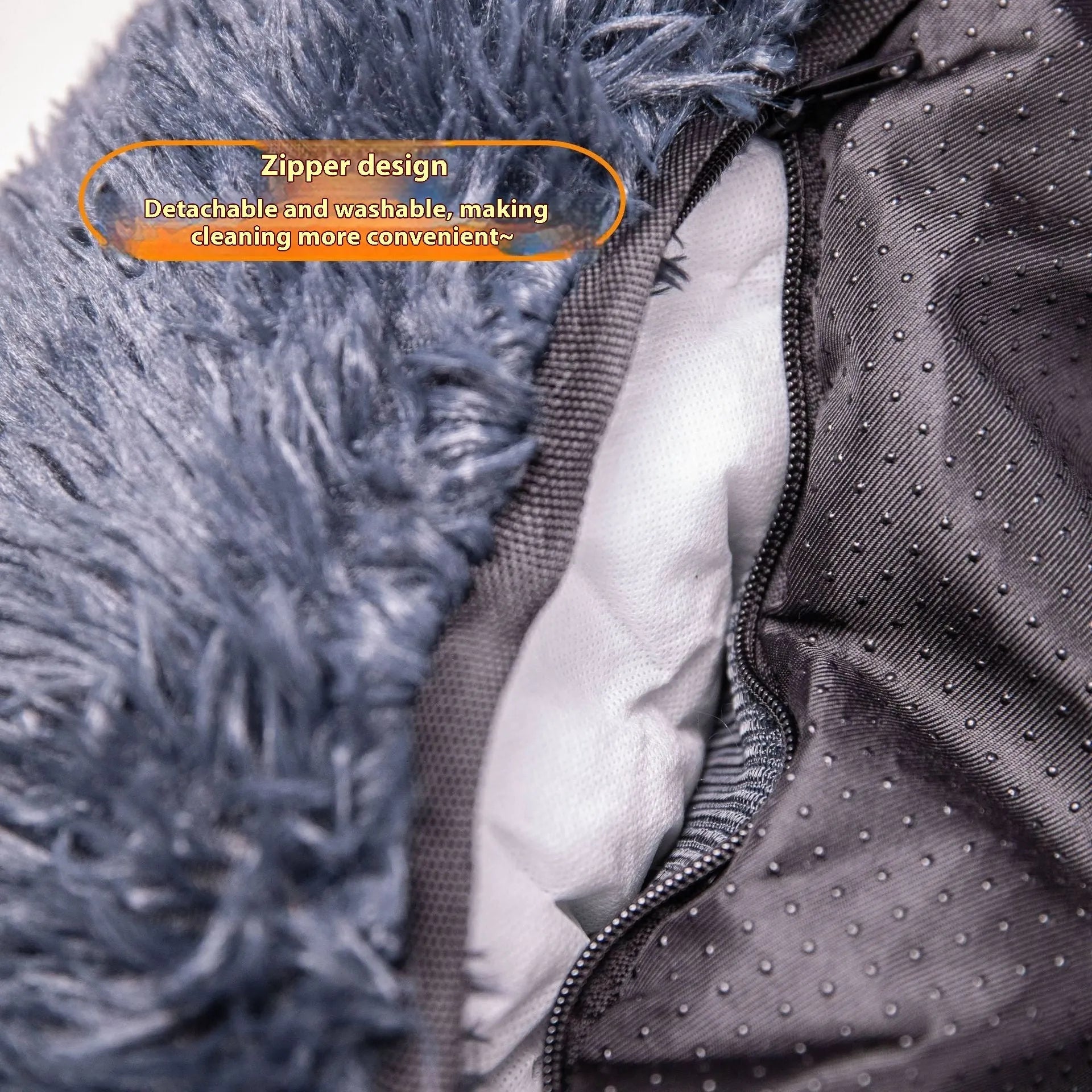 Winter thickened thermal pet mat for vehicle seats in dark grey or beige colours