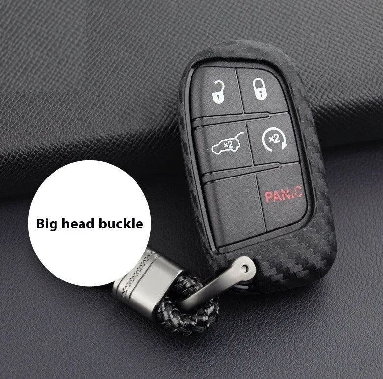 Silicone car key case for Dodge Chrysler Fiat remote keys with buckle closure