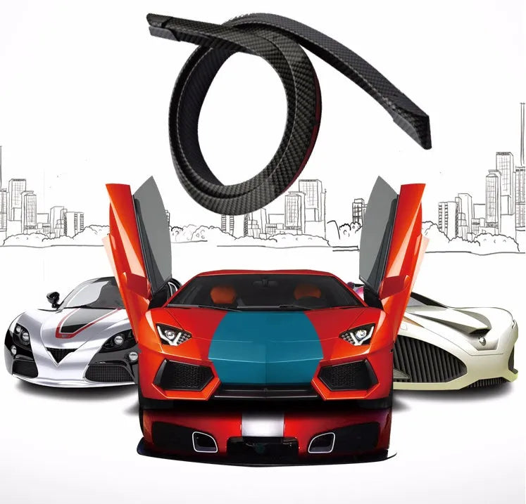 Black PU automobile tail decorative strip 3.2cm x 150cm self-adhesive trim for rear bumper or boot lid