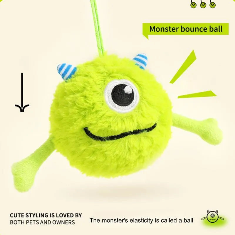 Green interactive dog toy ball with sound activation feature for teething and teeth cleaning