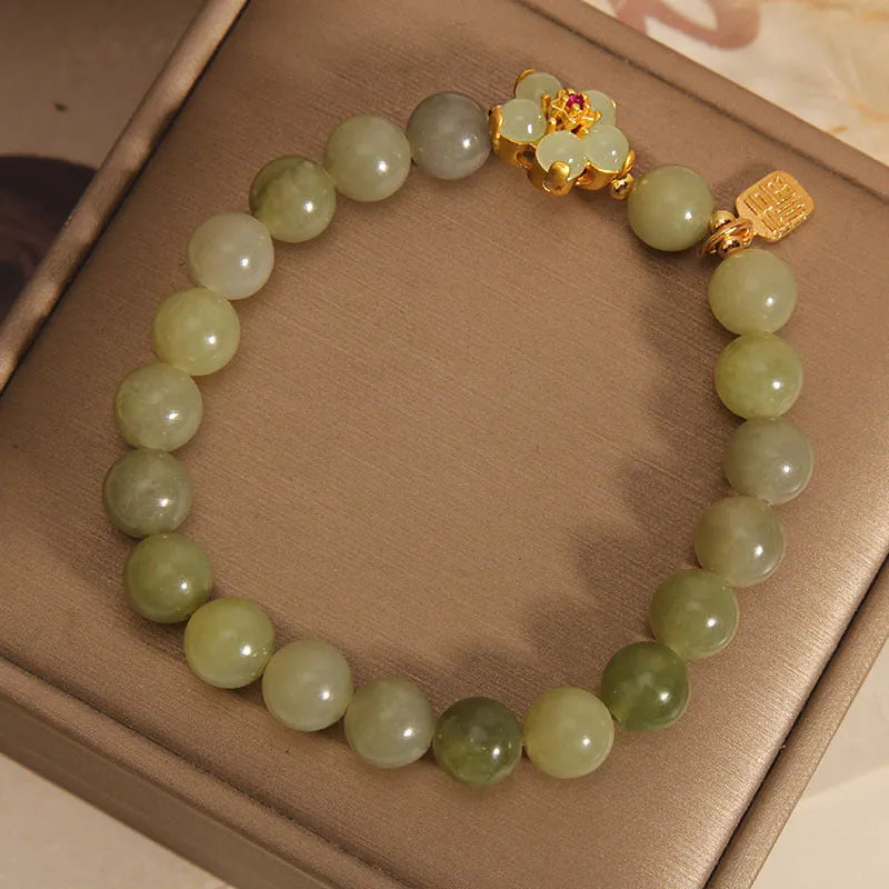 Grey jade coloured alloy bracelet for women with adjustable clasp on wrist