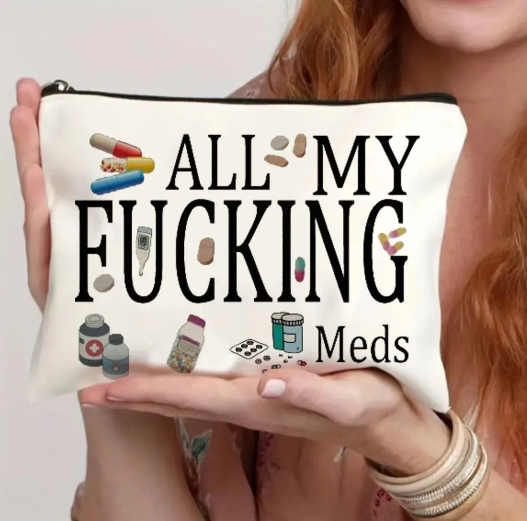 Canvas style polyester cosmetics bag with zip closure in multiple colour options