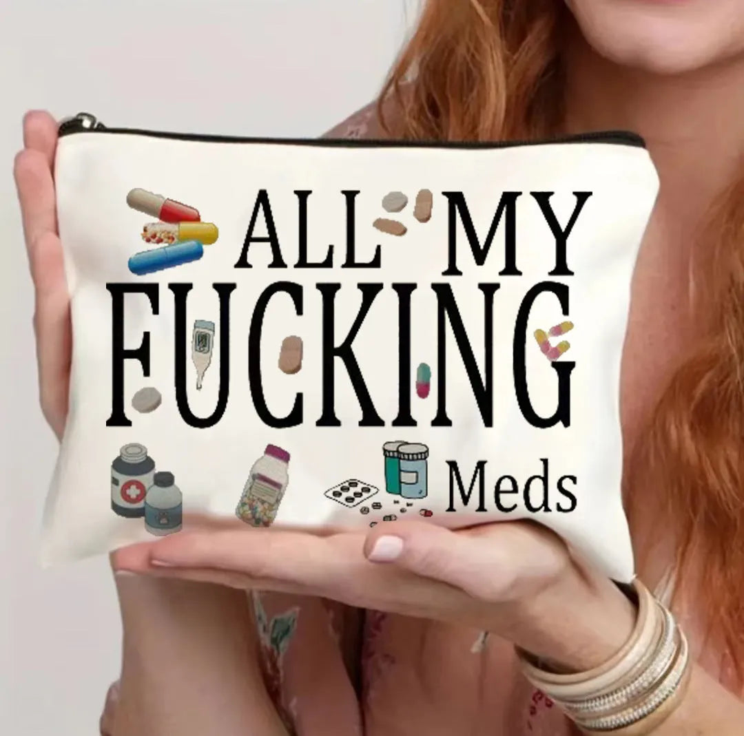 Canvas style polyester cosmetics bag with zip closure in multiple colour options