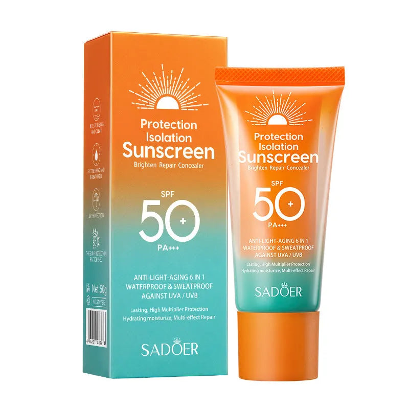 Double tube 50g sunscreen and makeup primer product for universal skin type