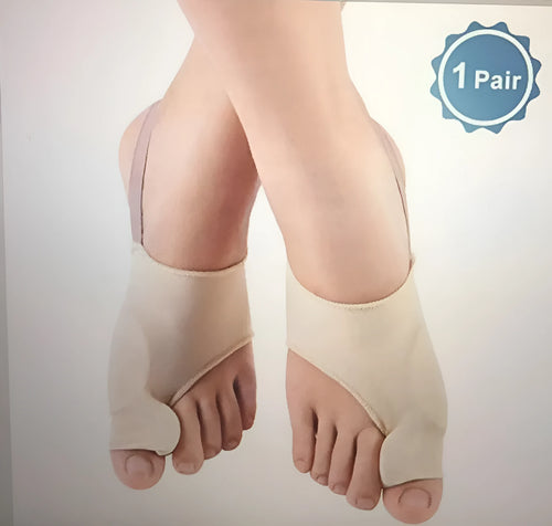 Bunion corrector socks with gel toe separator in small, medium and large sizes