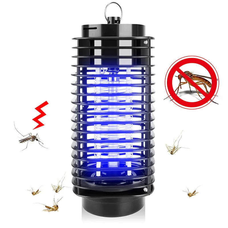 Black hanging electronic mosquito killer with metal grid for indoor insect control
