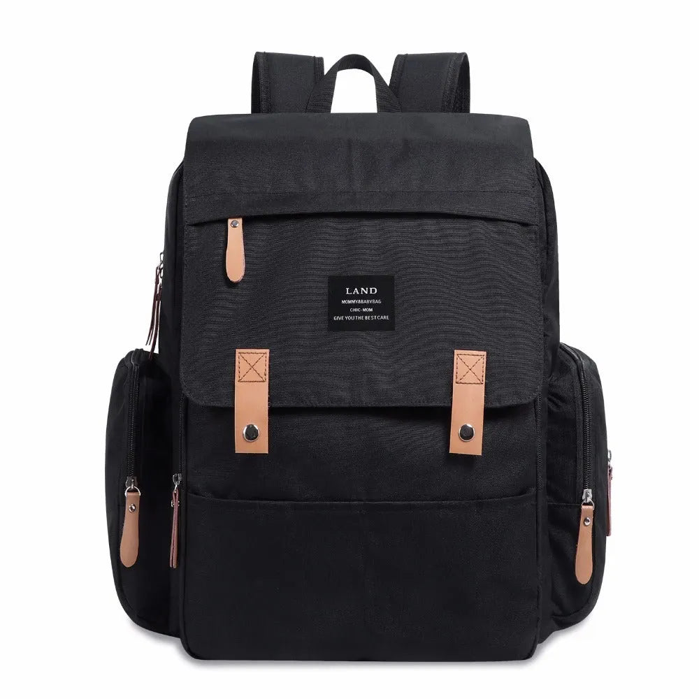 LAND Mommy large Oxford cloth diaper backpack with changing mat in grey colour
