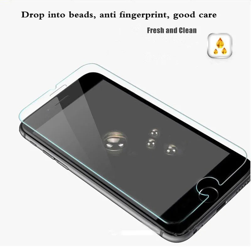 Tempered glass screen protector with 9H hardness for iPhone and Galaxy phones