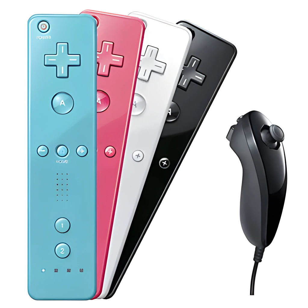Wii left and right gamepad controller set with hand rope and infrared sensor in selected colour