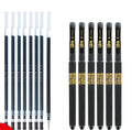 Eight carbon black gel pens with anti-fatigue grips in bullet and needle tip styles