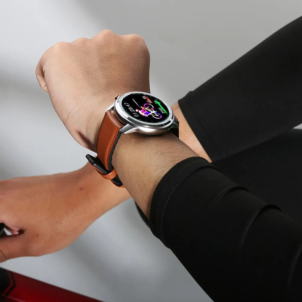 LEMFO LF26 smart bracelet with 1.3-inch screen shown in Black, Brown, and Silver colour options