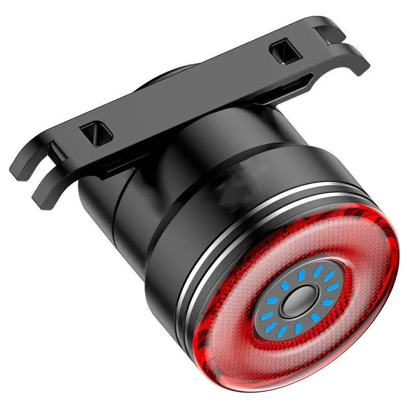 Black Smart Brake Sensing USB rechargeable bicycle taillight with aluminium alloy shell
