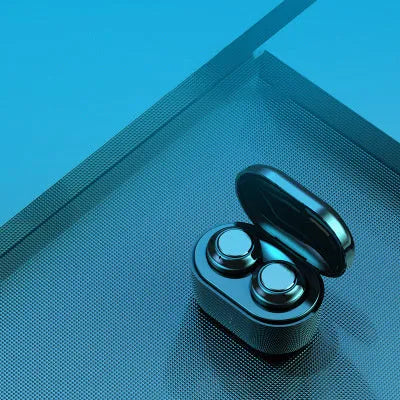 Black stereo Bluetooth headset earplug type with NFC function and multi-point connection