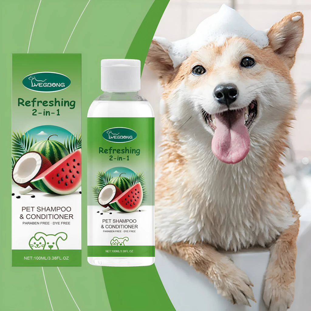 100ml pet 2-in-1 shampoo and fragrance shower gel bottle with natural watermelon and coconut extracts