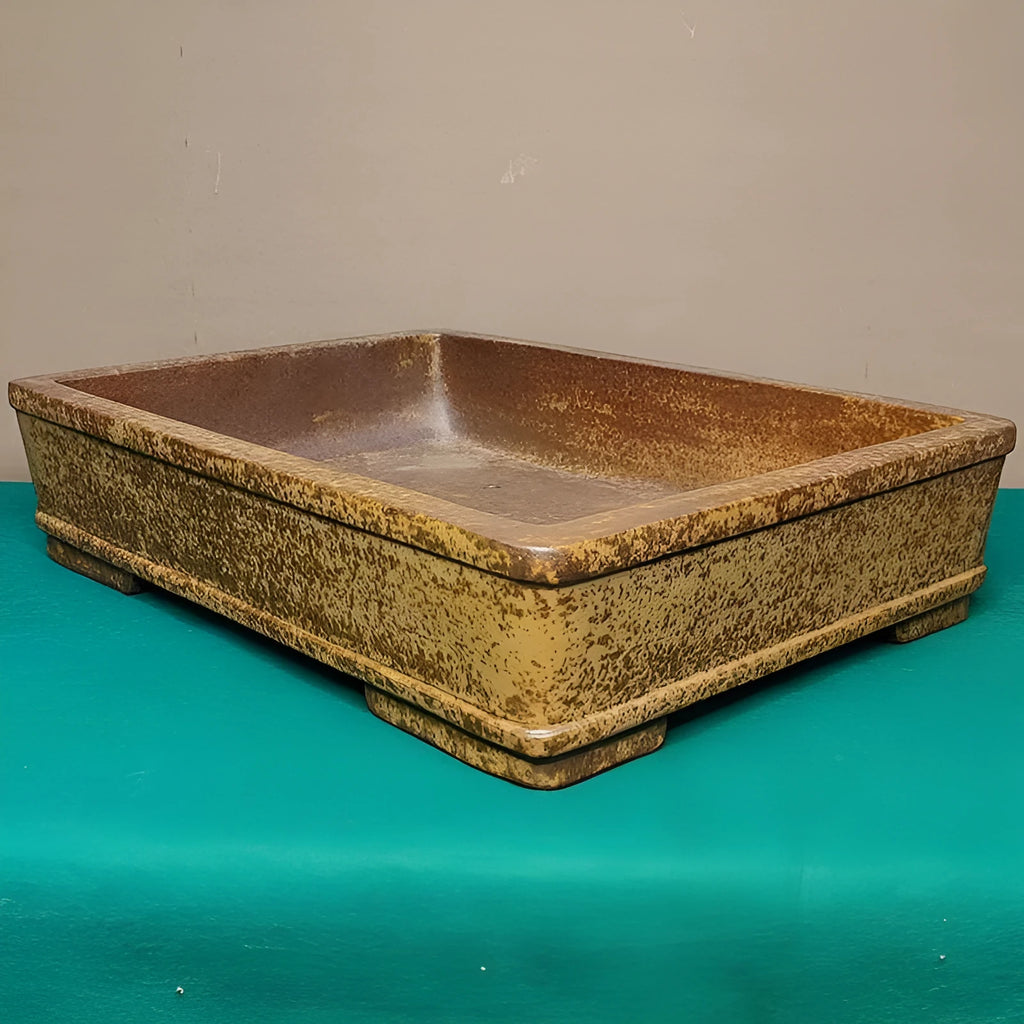 Straight shallow rectangular Yixing fine Zisha purple sand flowerpot for indoor plants