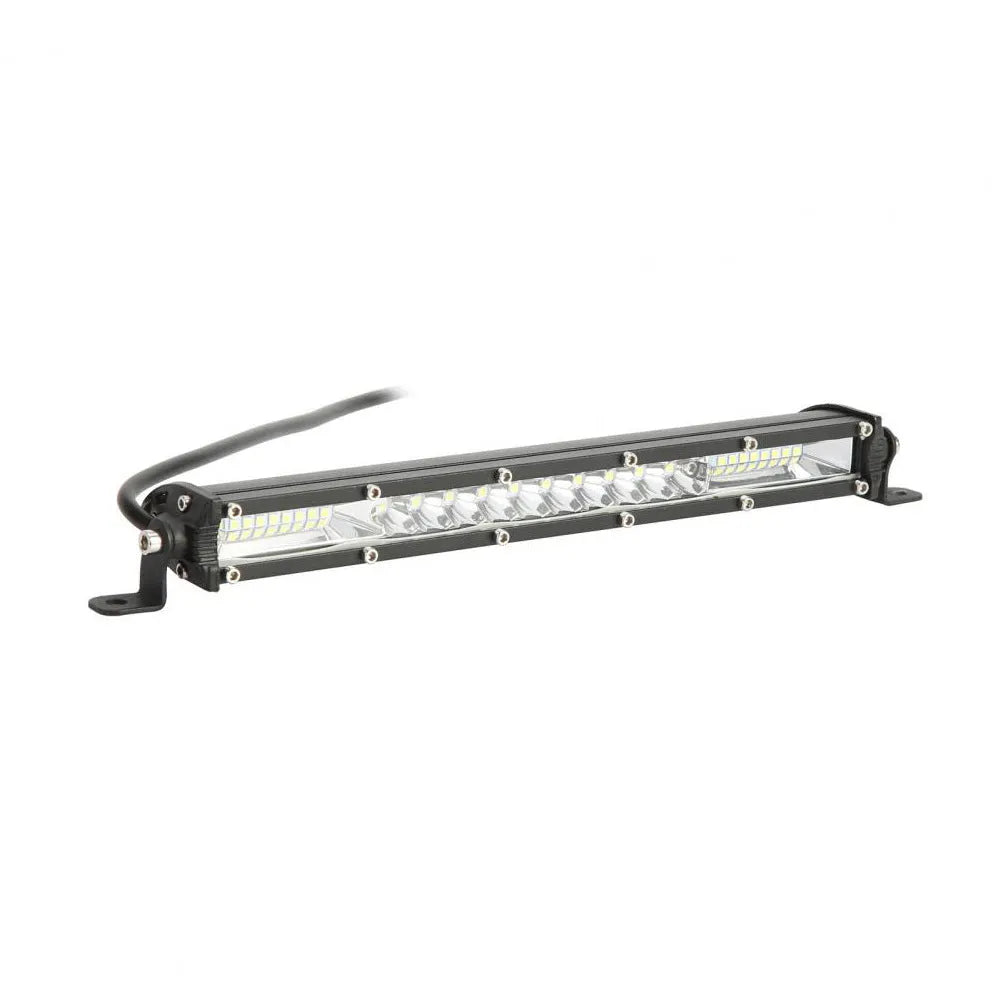 Ultra-thin white aluminium LED light bar for motocross bike roof or vehicle mounting.
