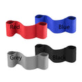 Elastic elbow bandage for fitness and boxing support in black, blue, gray, and red colours.