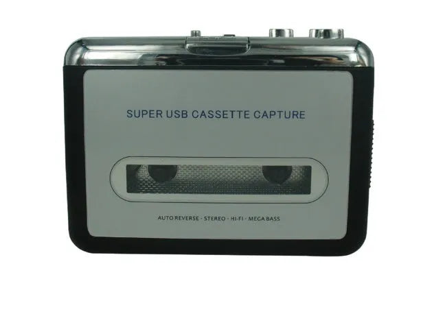 Cassette to MP3 converter unit with USB cable for digitising tape music to computer