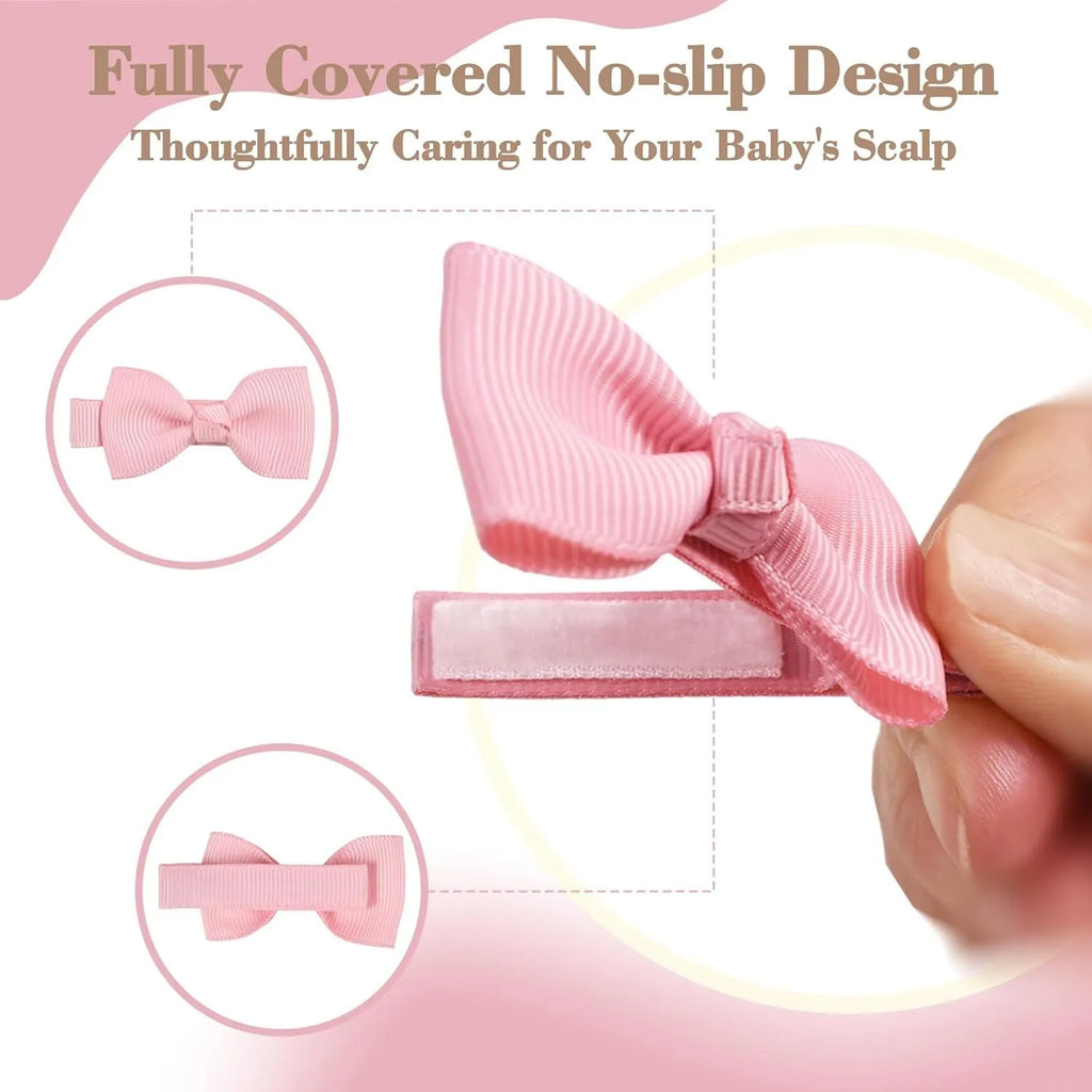 Pastel coloured hair clips for babies with fully lined no-slip design in 20-40 colour options