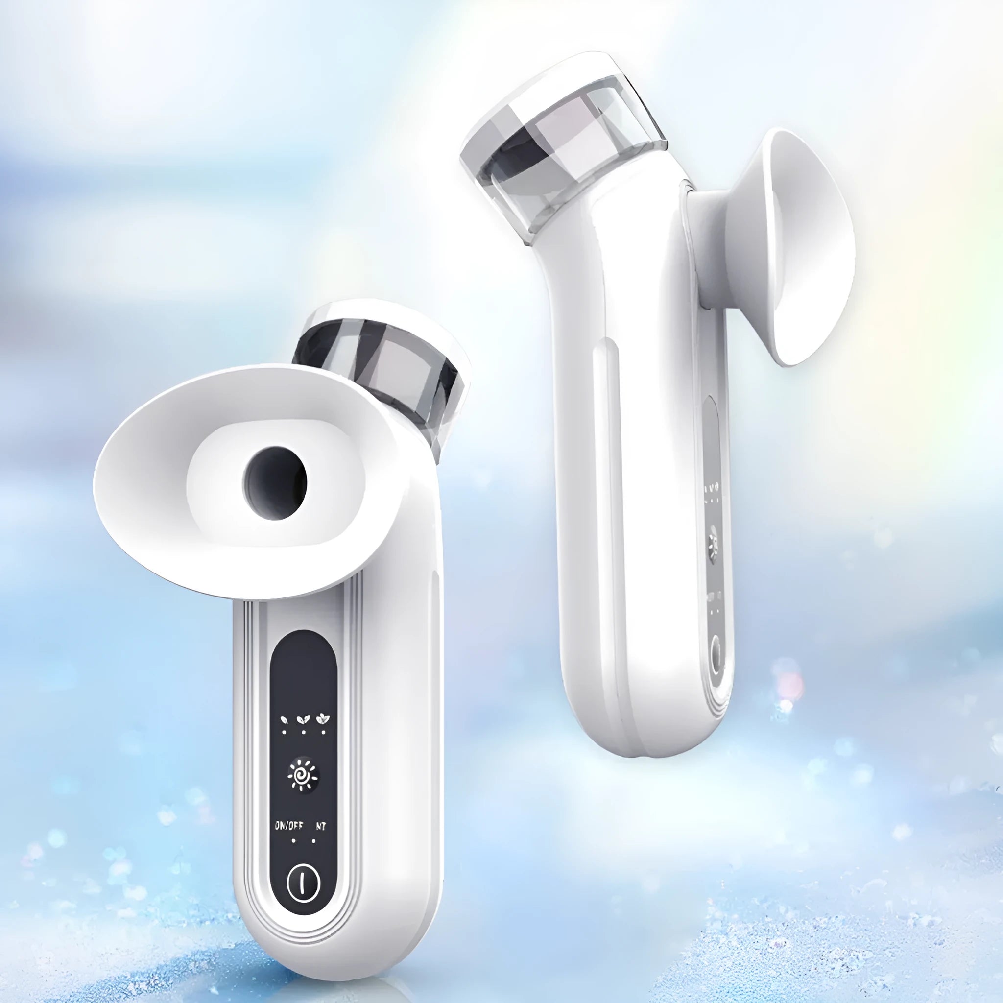White portable rechargeable eye compress and atomization device with included eye mask and charging cable