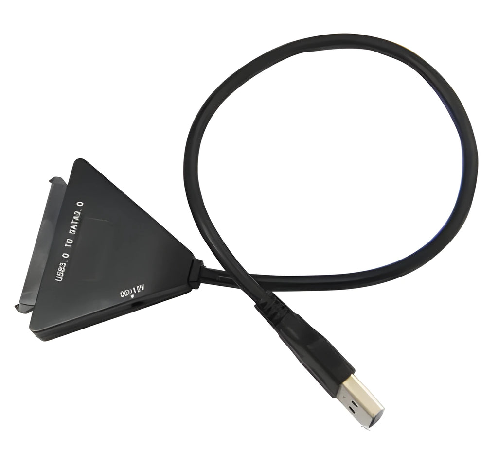 Black USB 3.0 to SATA adapter cable with 7+15 pin interface for 2.5-inch and 3.5-inch hard drives