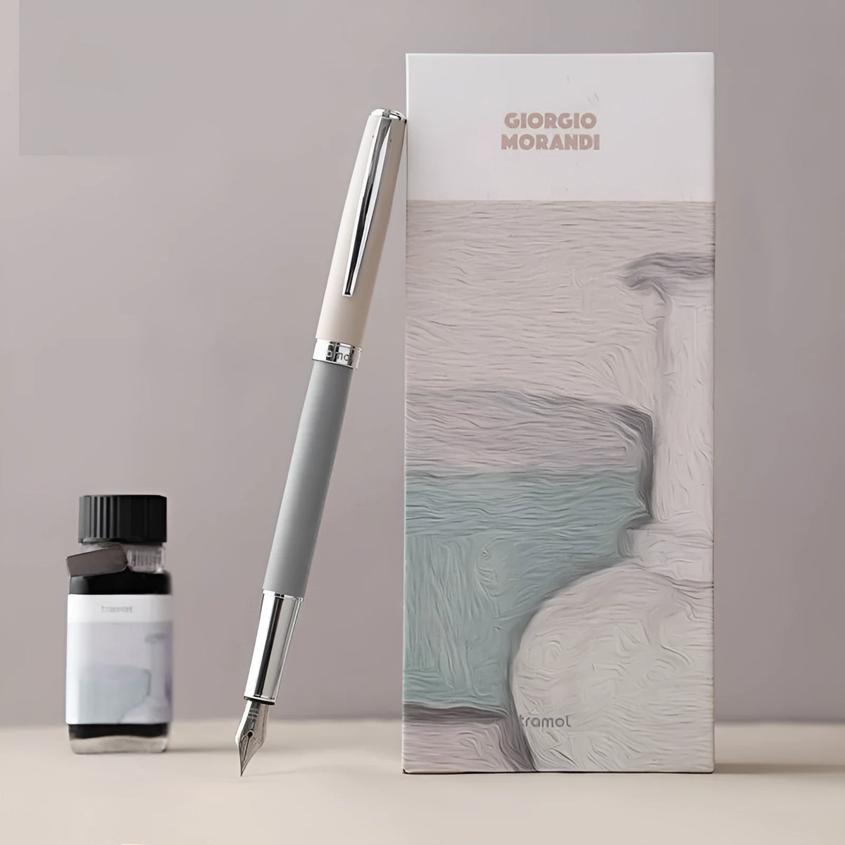 Ink blotting pen with iridium nib, metal nib holder, frosted body, and 0.38mm or 0.5mm tip in Morandi or Van Gogh gift box