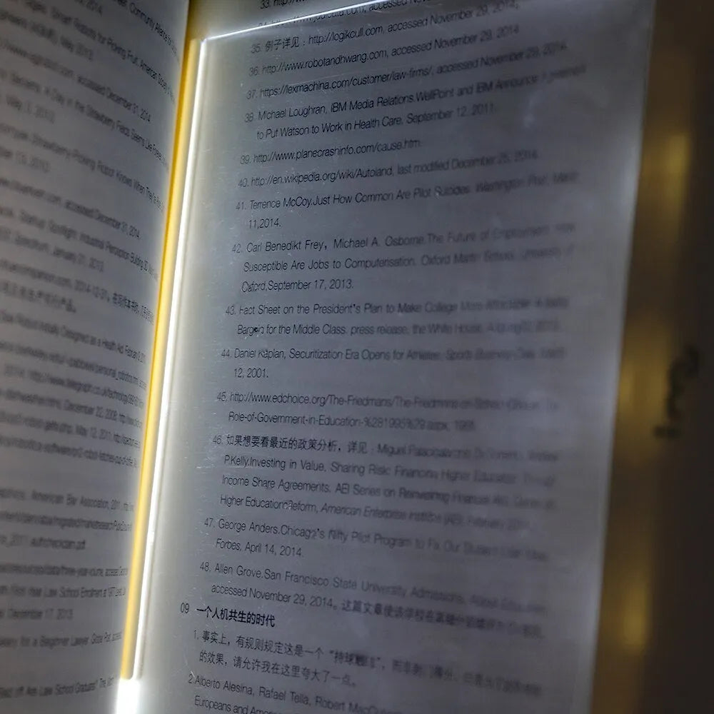 Dimmable LED panel book reading lamp with PMMA acrylic panel, 17.6 x 17.8 cm, black or white, for night reading