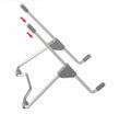 Grey aluminium alloy phone and laptop stand with adjustable viewing angles