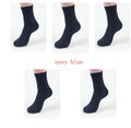 Men's bamboo fibre business socks showing small square pattern in five colour options