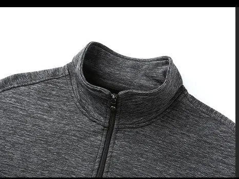 Men's black athletic fit jacket with a stand-up collar and full-length front zipper