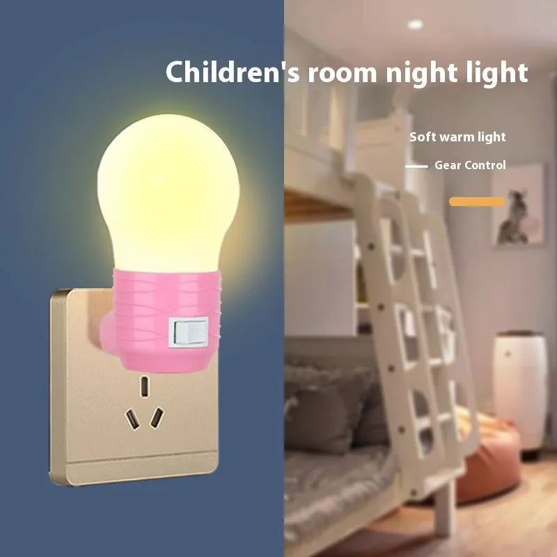 Plug-in bedside baby night feeding lamp with round modern design