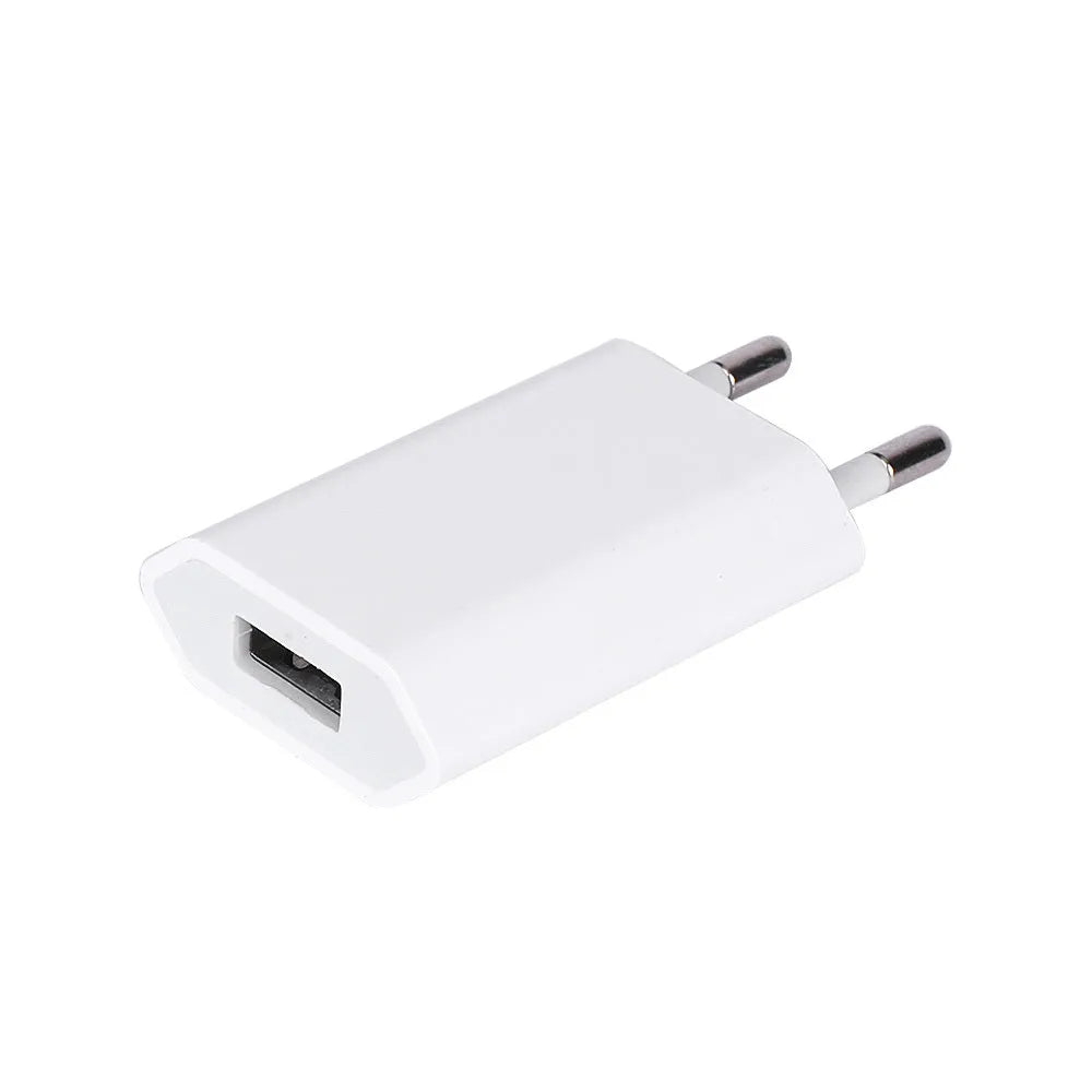 5V 2A USB wall charger unit with optional 1, 2, or 3 metre charging cable bundles for iPhone and iPad models